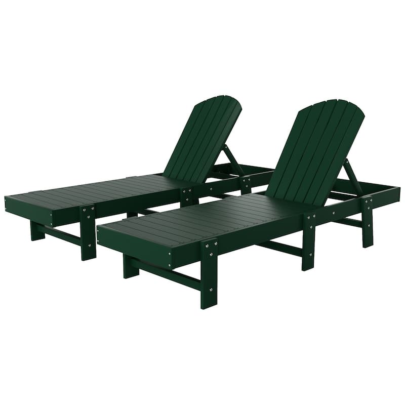 Altura Armless Poly Eco-Friendly All Weather Reclining Chaise Lounge (Set of 2)