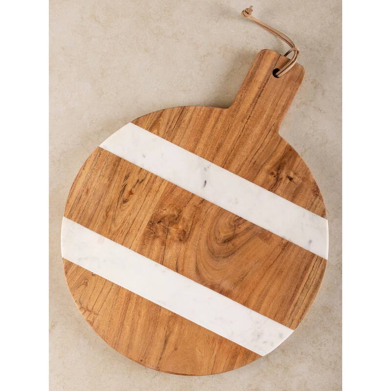 Mandawa Charcuterie Board, White - 19" - 19"