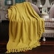 preview thumbnail 123 of 140, Knitted Tweed Couch Throw 50" x 60" - Lemon Curry