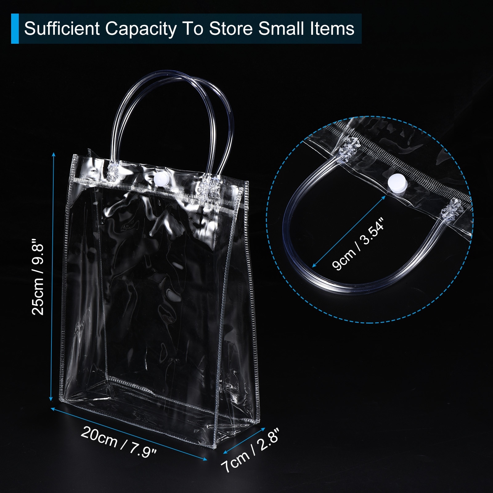 Gift Bags Reusable Mini Plastic Gift Wrap Tote Bag with Handles for Shopping Party Wedding - Clear