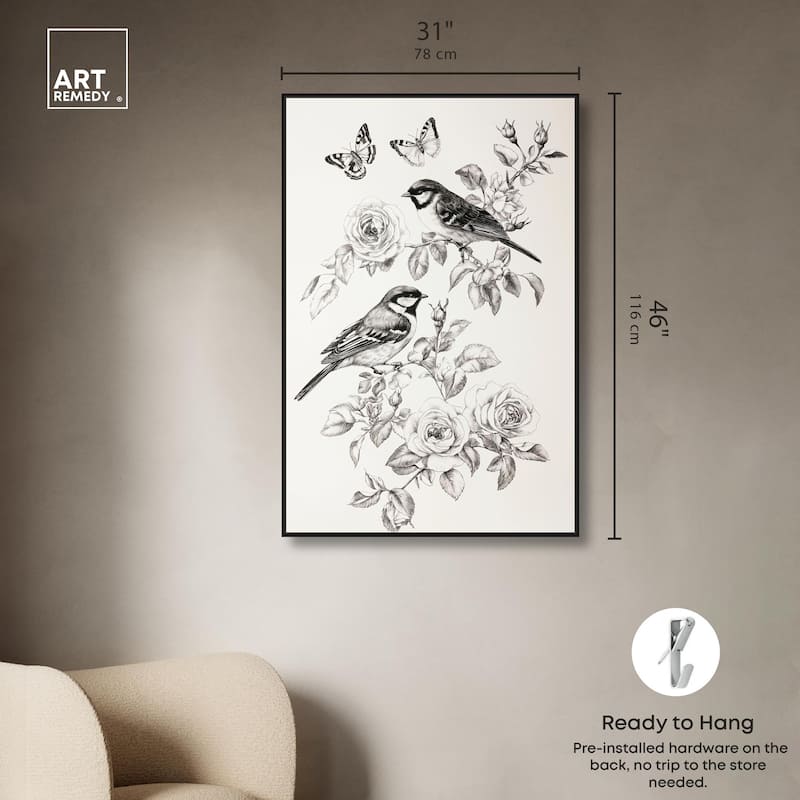 Perched Pair I Canvas by Art Remedy