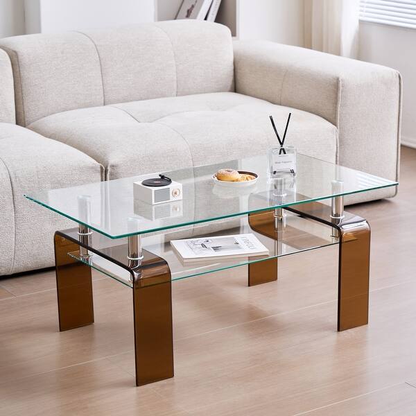 Tempered Glass Coffee Table Modern Glass Coffee Table For Living Room ...