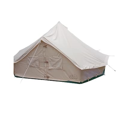 Canvas Tent Bell Tent Glamping, 4 Seasons Yurt Tent for Camping, 4M/5M Cotton Canvas Tent