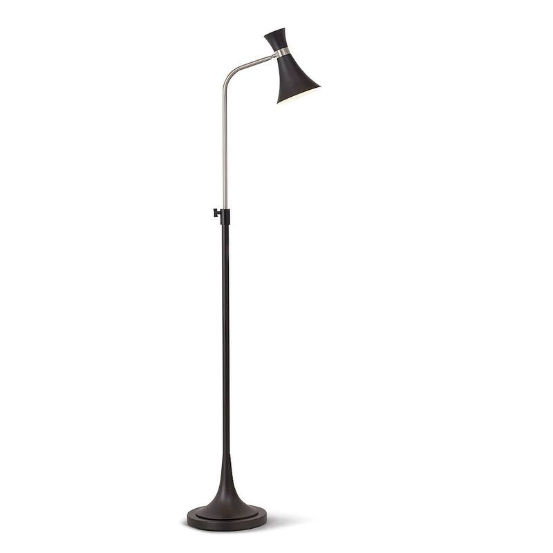 HOMEGLAM Bonnie One Light Adjustable 70"H Metal Floor Lamp - Black/Nickel