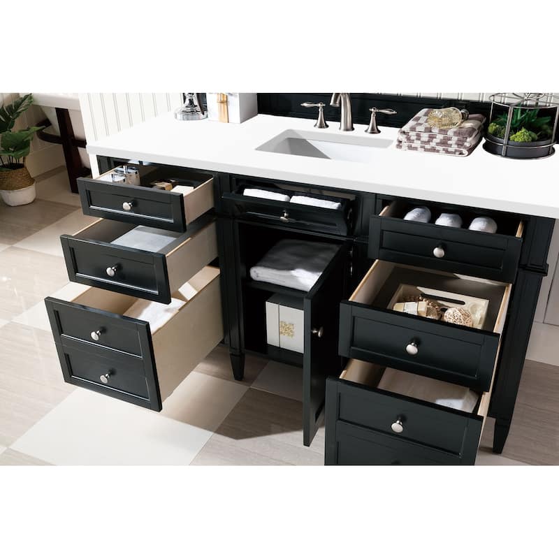 James Martin Vanities Brittany 60" Single Vanity, Black Onyx
