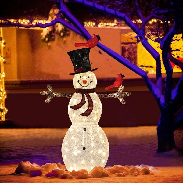 VEIKOUS 5 ft. Warm White LED Snowman Christmas Holiday Yard Decoration - On  Sale - Bed Bath & Beyond - 34594487