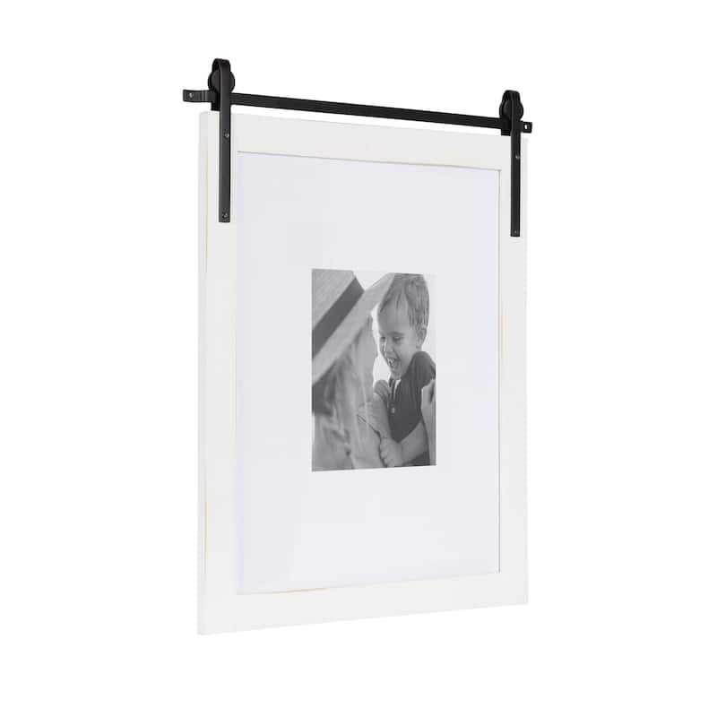 Kate and Laurel Cates Wood Picture Frame - 16x20 matted to 8x10 - White