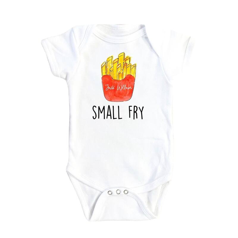 Small French Fry - Baby Boy Girl Clothes Infant Bodysuit Funny Cute Newborn - Pink - 0-3M