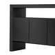preview thumbnail 23 of 23, 60" 4-Door Sideboard, Modern Minimalist Solid Wood Veneer Sideboard with Open Shelf