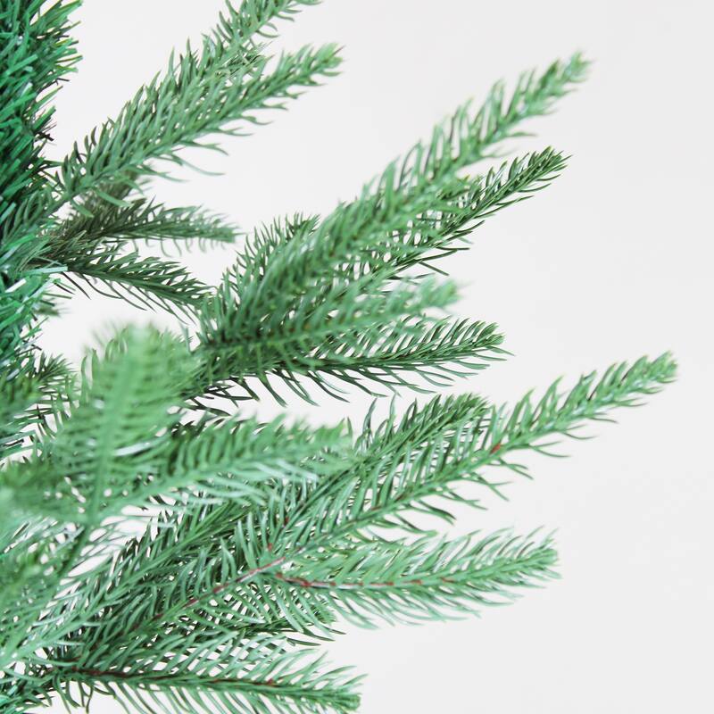 6ft Curved Christmas Tree - 72-Inch Green Christmas Tree Featuring An Irregular Shape, Dense Branches