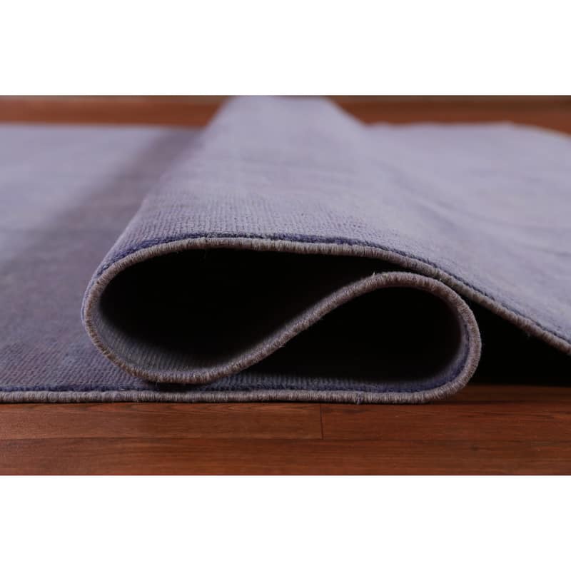 Hand Knotted Oriental 100% Wool Carpet Modern Solid Purples Gabbeh Area Rug - 12' 8'' X 10' 0''