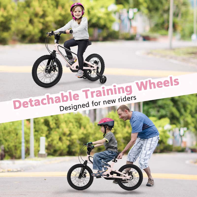 Costway 16 Inch Children Bicycle with Training Wheels & Double Disc - See Details