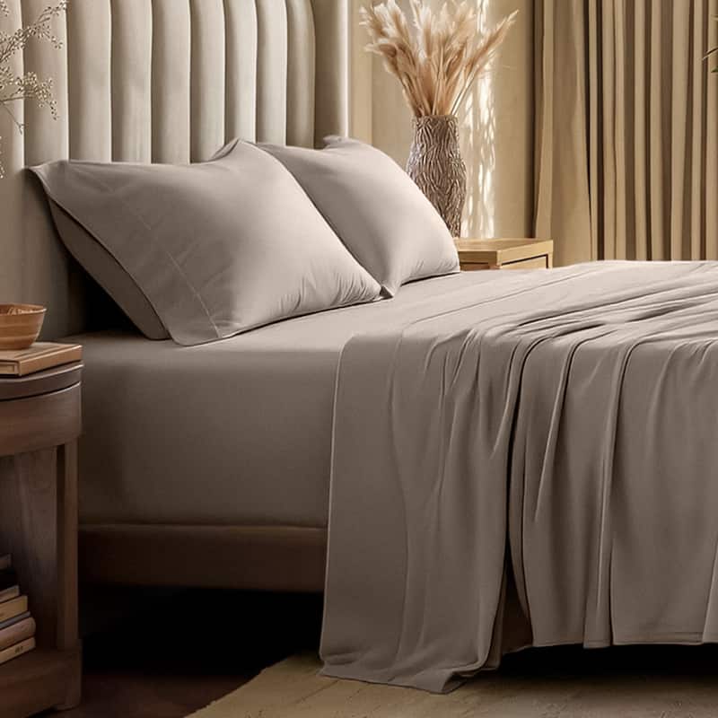 Bare Home Organic Cotton Jersey Sheet Set - Twin - Taupe