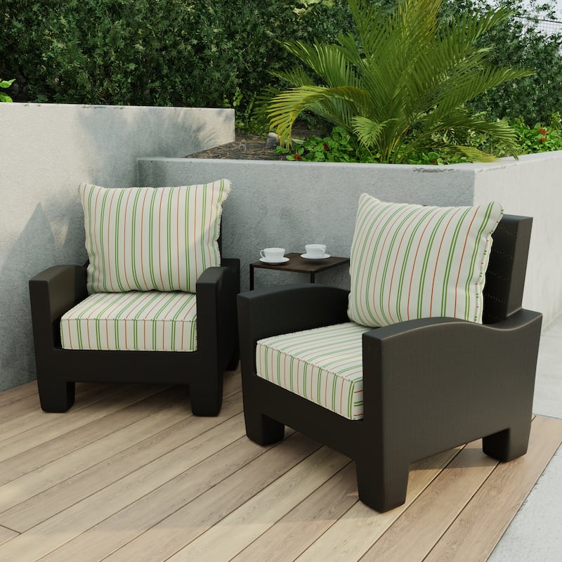 24" x 47" Outdoor Deep Seat Cushion Set with Welt - 46.5'' L x 24'' W x 6'' H - Gallan Cedar