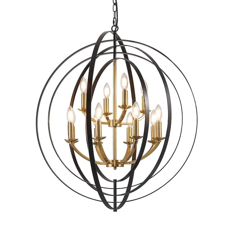 12 - Light Dimmable Candle Style Globe Tiered Chandelier
