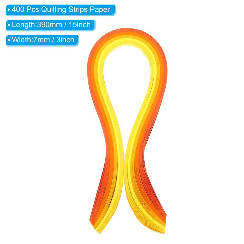 400 Pcs 390 x 7mm Rainbow Quilling Strips Paper - Gradient Yellow