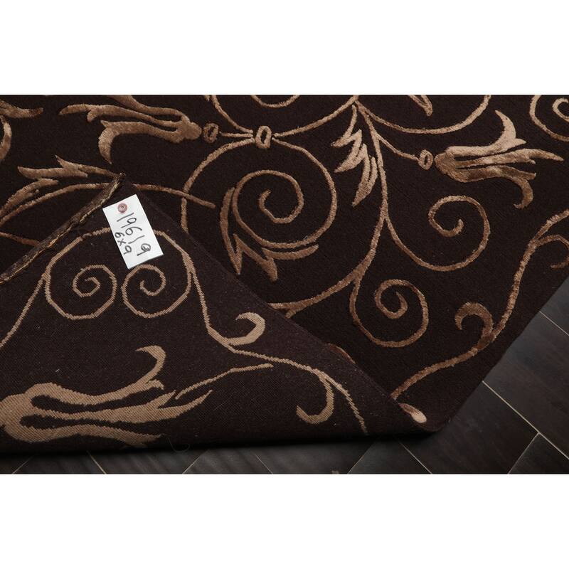 6x9 Hand Knotted New Zealand Wool Chocolate Tibetan Pile Rug - 6' x 9'