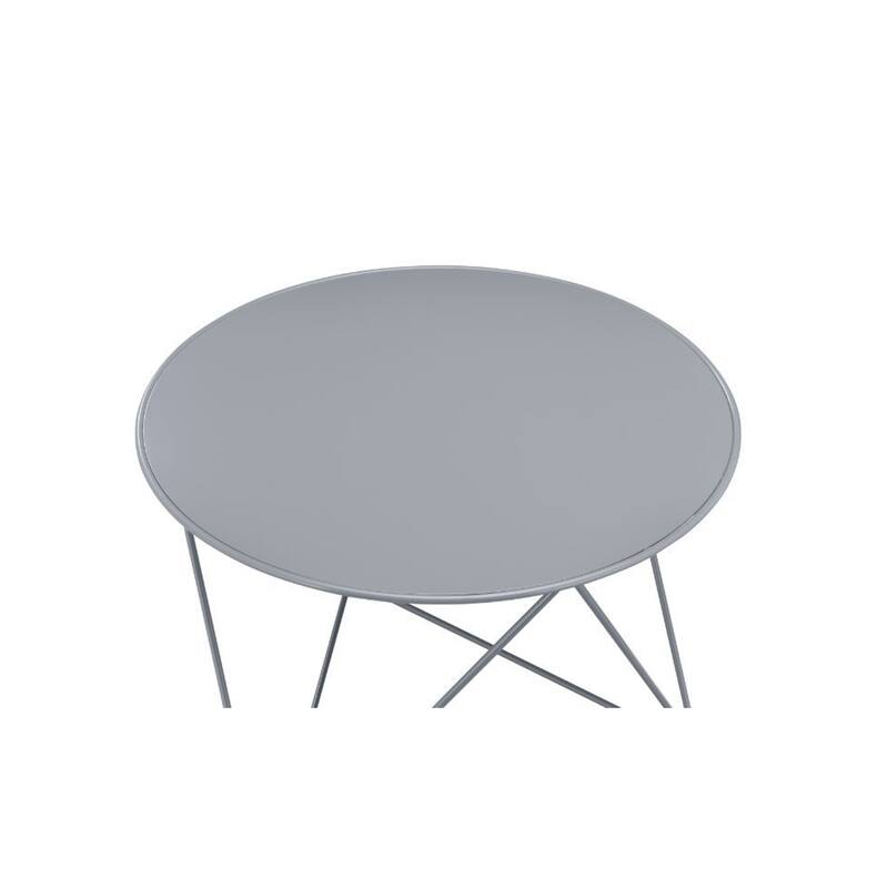 Round Table Accent Table in Metal Base