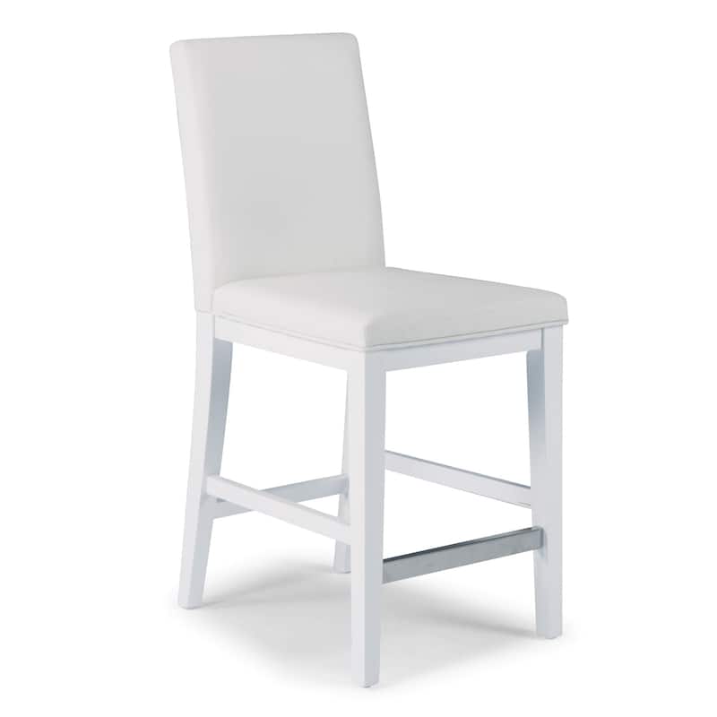 Homestyles Linear White Wood Counter Stool
