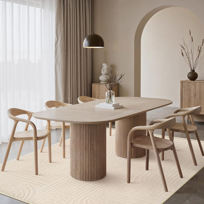 Mcow High-Low Textured Plush Washable Non-Slip Area Rug