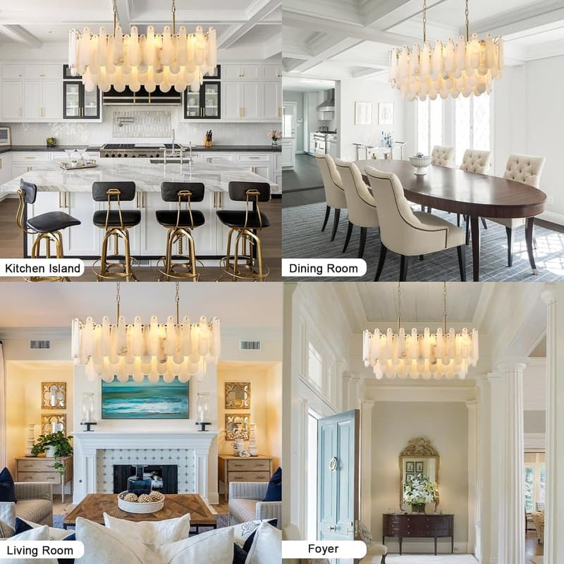 KAYLA Modern Chandelier 32 in. 16-Lights Gold Chandelier