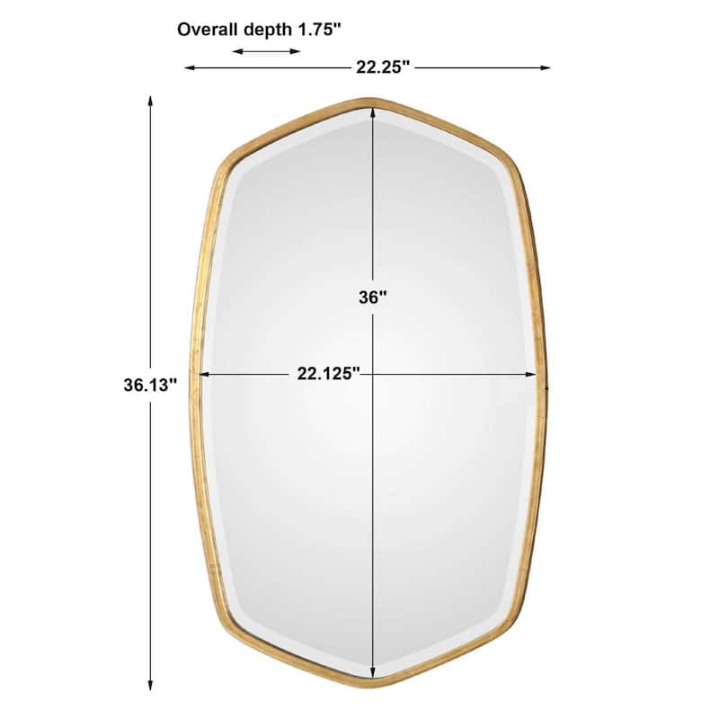 Uttermost Duronia 36" X 22" Contemporary Gold Vanity Bath Wall Mirror