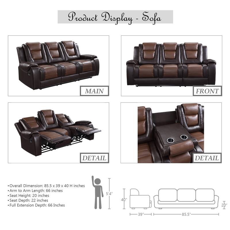 Mischa 3-Piece Reclining Living Room Set