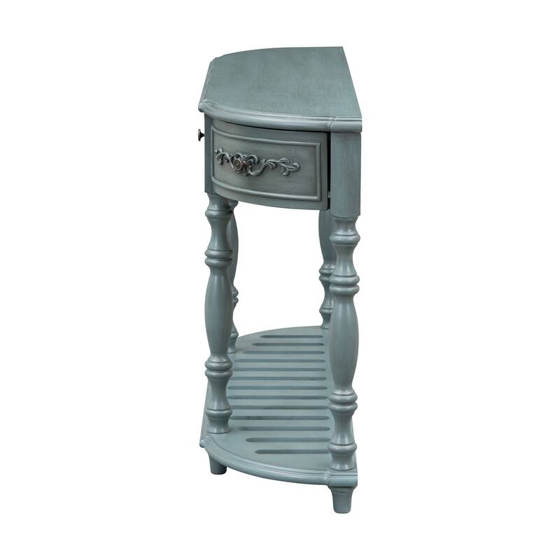 Modern Curved Console Table Sofa Table Entryway Table with 4 Drawers and 1 Shelf, for Hallway Living Room