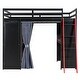preview thumbnail 23 of 64, Wood Full Size Loft Bed with Blackout Curtains and RGB Lights, Gaming Loft Bed with Desk & Shelves