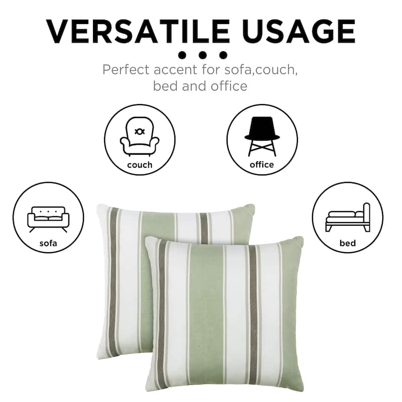 Cooling Outdoor Pillows with Pure Cotton Cover Set of 2