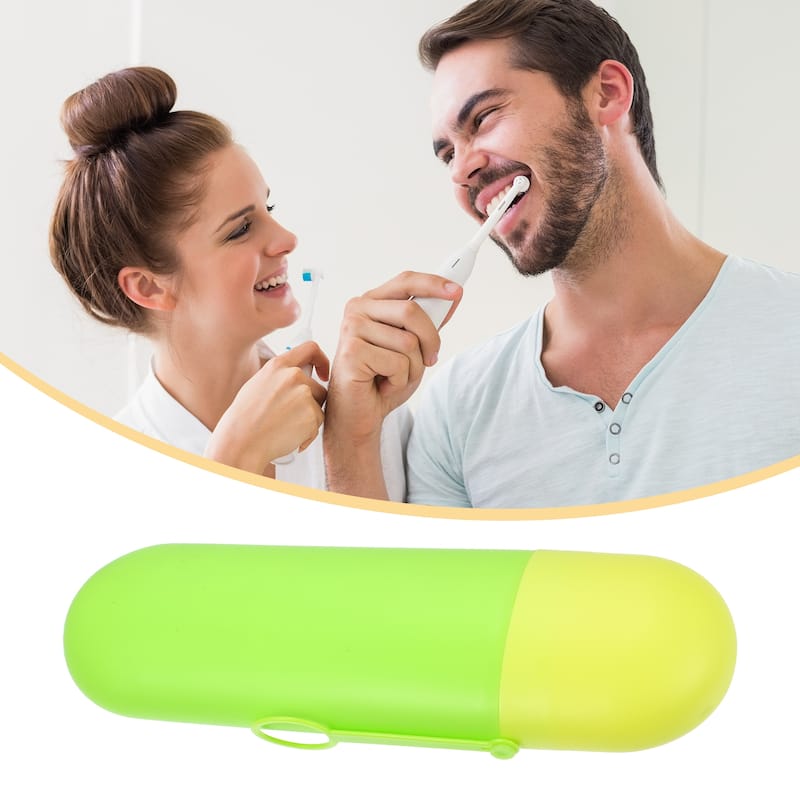 Portable Toothbrush Case Toothbrush Holders Pink 7.87"x2.36"x1.38" - Yellow Green