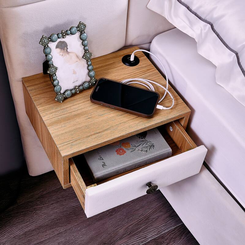 King Size Velvet Upholstered Hydraulic Platform Bed with Storage, Shelves, Reading Lamps, and USB Port