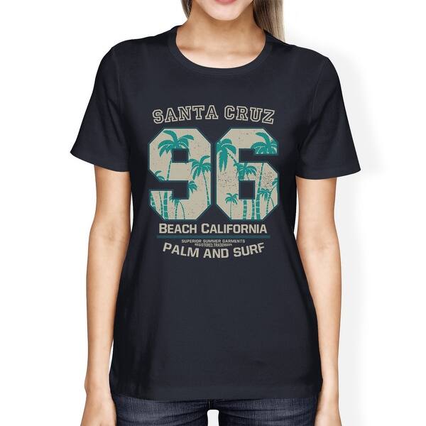 Shop Santa Cruz Beach California Womens Navy Tee Short Sleeve