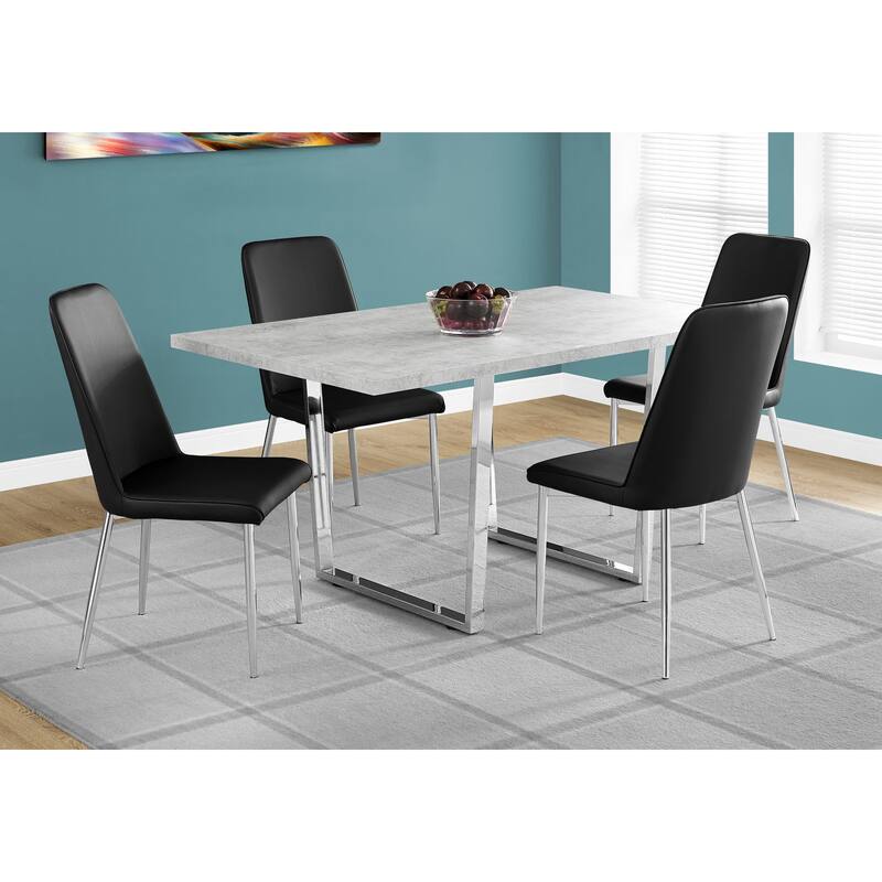 Dining Table, Rectangular, Kitchen, Dining Room, Chrome Metal