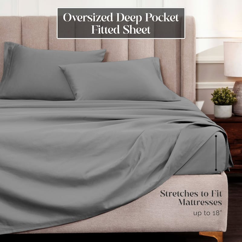 Blue Nile Mills 1500 Thread Count Egyptian Cotton Deep Pocket Solid Sheet Set