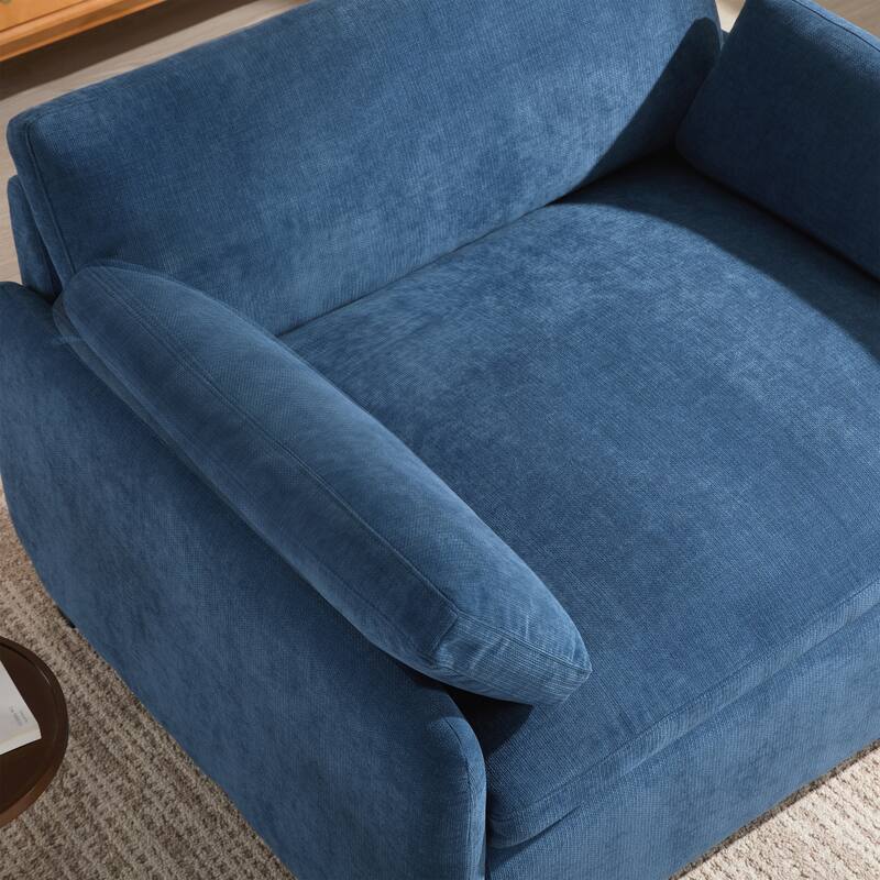 Oversized Chenille Single Sofa Chair,Wide and Deep Seat Accent Chair,Modern Upholstered Comfy Armchair