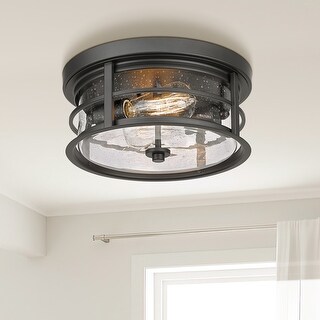 Flush Mount Ceiling Light With Seeded Glass - Bed Bath & Beyond - 37920060