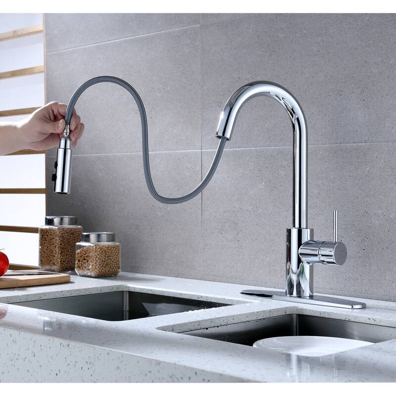 Ultra Faucets Euro Collection Single-Handle Kitchen Faucet With Pull-Down Spray