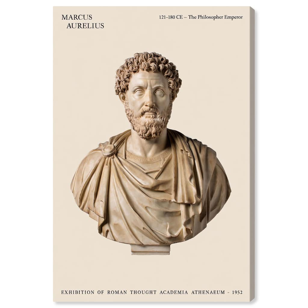 Philosopher Emperor's Gaze Canvas by Art Remedy, Gallery Wrapped