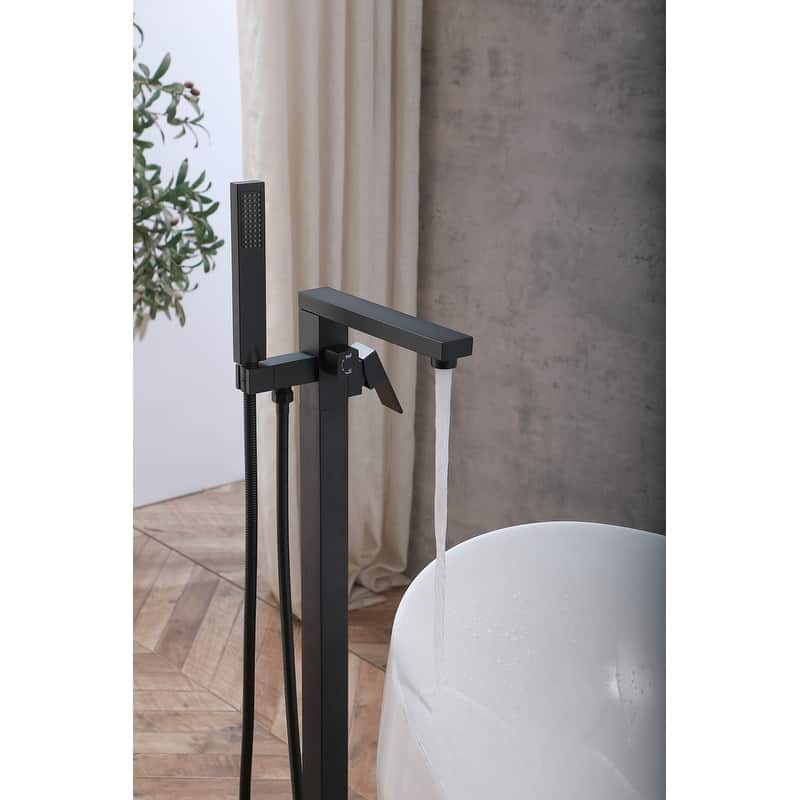 Indigo Home Floor Mounted Roman Tub Faucet with Handshower