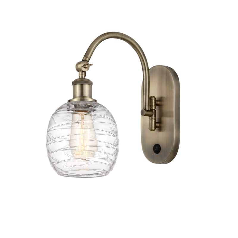 Innovations Lighting 518-1W-13-6 Belfast Sconce Belfast 13" Tall Wall - Antique Brass / Deco Swirl