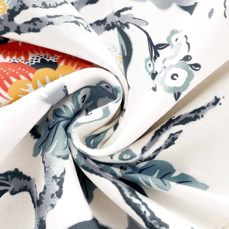Porch & Den Navarre Botanical Pattern Printed Tie-up Shade