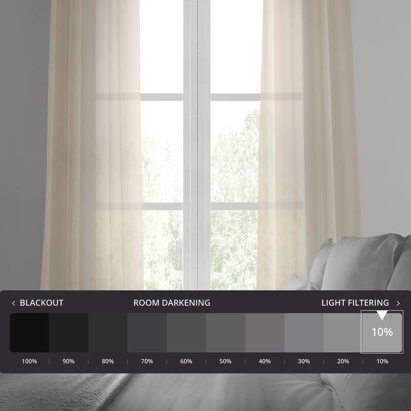 Exclusive Fabrics Grommet Solid Faux-linen Sheer Curtain (1 Panel)