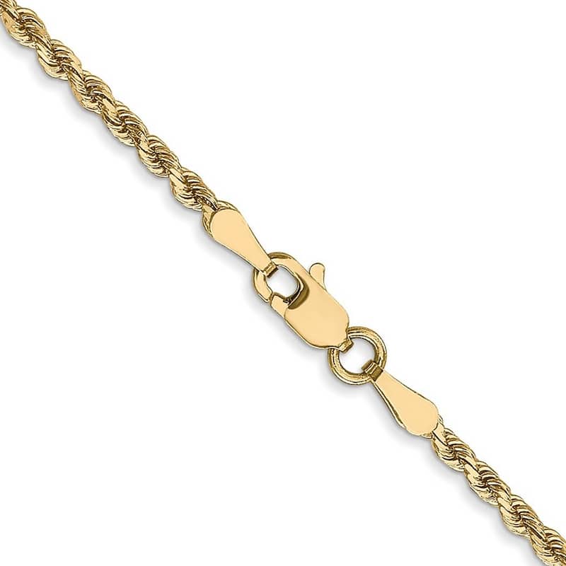 Curata 10k Yellow Gold Solid Polished Lobster Claw Closure Valu plus 2.00mm Sparkle Cut Chain Bracelet