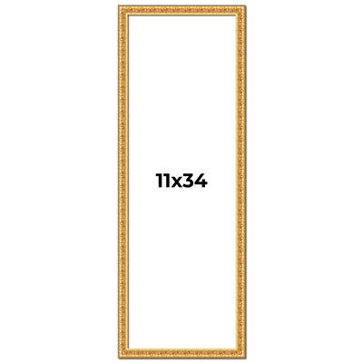 11x34 Frame Gold Real Wood Picture Frame Width 1 inches | Interior