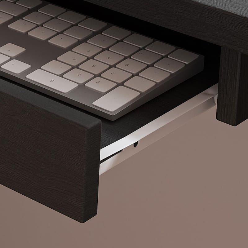 Computer Desk with Glass Cabinets & Built-In LED Lights, Corner L-Shaped Office Desk with USB Charging Ports, Keyboard Tray