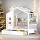 preview thumbnail 2 of 26, Modern Full Size House Bed Kids Bed with 2 Drawers and Storage Shelf,Solid Construction
