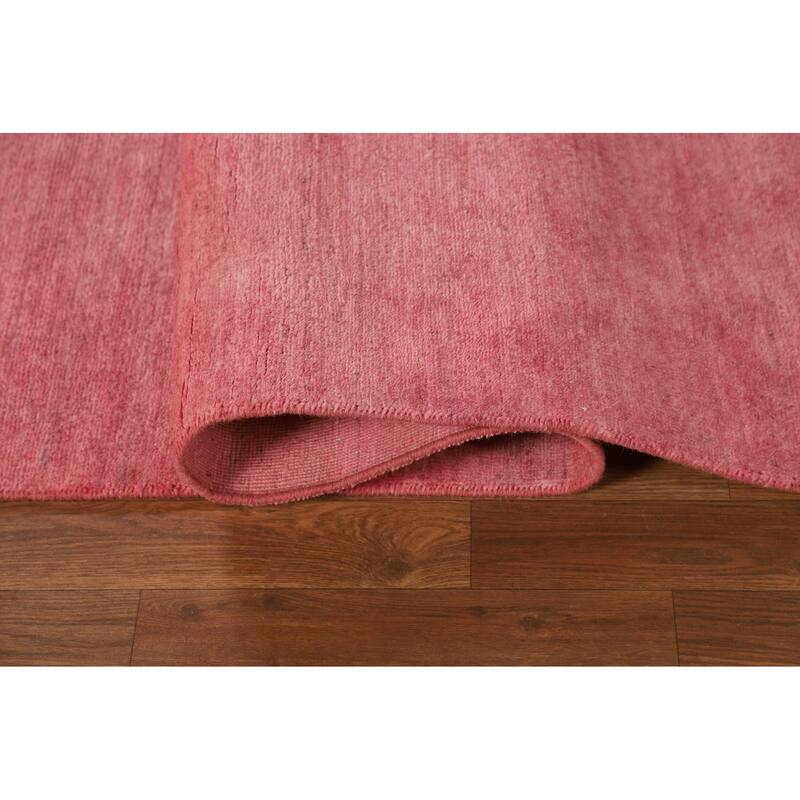 Modern Pink Gabbeh Oriental Area Rug Handmade Wool Carpet - 6'4" x 9'3"