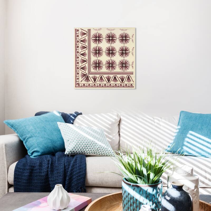 Wynwood Studio Canvas Abstract Floor Covering Earthen White and Cream White Traditional Wall Art Canvas Print - 20 x 20