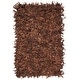 preview thumbnail 44 of 90, SAFAVIEH Handmade Leather Shag Alois Modern Rug 3' x 5' - Saddle - Rectangle